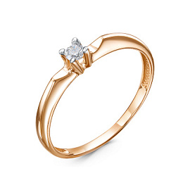 Кольцо один камень 1107993 золото