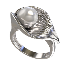 Кольцо 1033081-01250 серебро Цветок