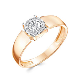 Кольцо один камень 08-51-0085-00 золото