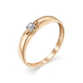 Кольцо один камень К4108-120 золото