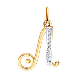 Подвеска буква 51-130-02883-1 золото Буква Л