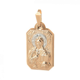 Подвеска религиозная христианская ладанка 61222228 золото Господь Иисус  Христос