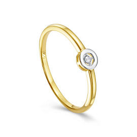 Кольцо один камень 11-885-1087 серебро