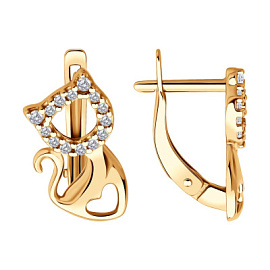 Серьги 93022434 серебро Кот