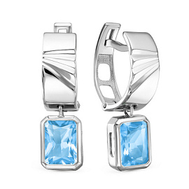 Серьги подвесные 2-1129 топ серебро