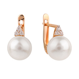 Серьги один камень 290-1-1232Р золото