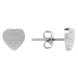 Серьги пусеты 18-0967-W ювелирный сплав Сердце