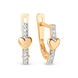Серьги 022782-1102 золото Сердце