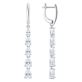 Серьги подвесные LLE56677PRK серебро