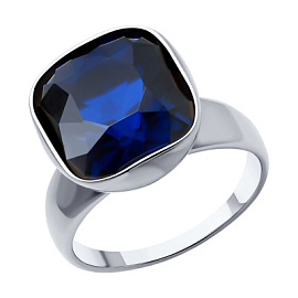 Кольцо один камень 94014184 серебро