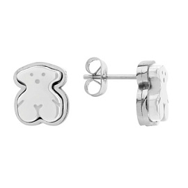 Серьги пусеты T16-СE-w-Rd ювелирный сплав Тоус