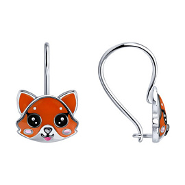 Серьги 94-120-00101-1 серебро Лиса