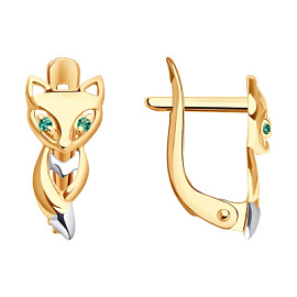 Серьги 51-120-02333-1 золото Лиса