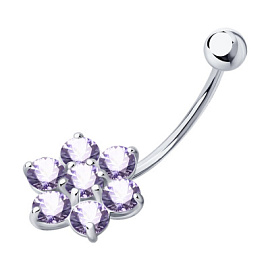 Пирсинг в пуп 94060042 серебро Цветок