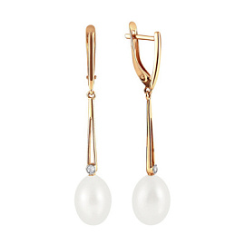 Серьги подвесные 290-1-1068Р золото