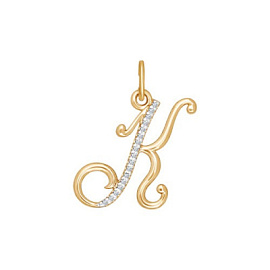 Подвеска буква 034533 золото Буква К