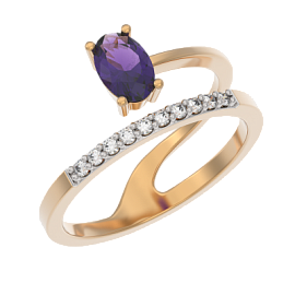 Кольцо один камень 1043551-11130-A золото