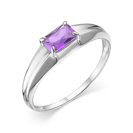 Кольцо один камень 1-945 ам серебро