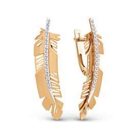 Серьги 504532-1102 золото перо