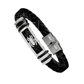 Браслет кожа, каучук 123160072 ювелирный сплав Паук