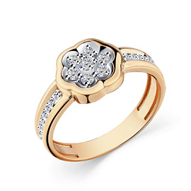 Кольцо 1-108627-00-00 золото Цветок