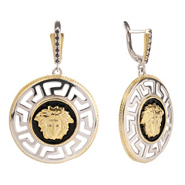 Серьги подвесные СЛ925-06 серебро версаче