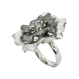 Кольцо SAN1785.WB серебро Цветок