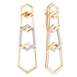 Серьги подвесные кл4379а-01 золото