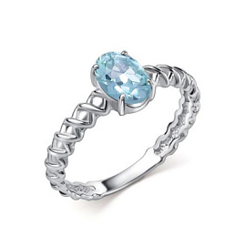 Кольцо один камень 01-5516.00ТБ-00 серебро