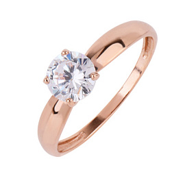 Кольцо один камень 1180041010 золото