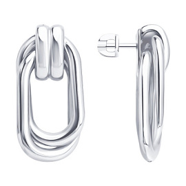 Серьги подвесные 94027311 серебро Прямоугольник