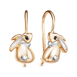Серьги 1208199 золото Заяц