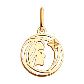 Подвеска знак зодиака 036529 золото Дева
