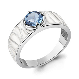 Кольцо один камень 65003605.5 серебро