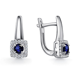 Серьги один камень 02-4561.000С-00 серебро