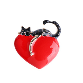 Брошь 091110048b ювелирный сплав Кот