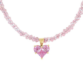 Бусы чокер К-Юкр-1С-80-37 ювелирный сплав Сердце