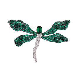 Брошь 3-3065-W ювелирный сплав Стрекоза