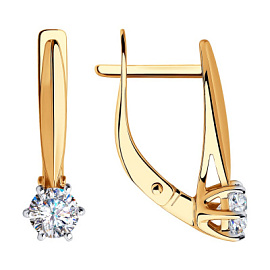 Серьги один камень 028317 золото