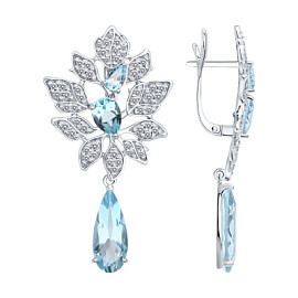 Серьги подвесные 94-321-00111-1 серебро