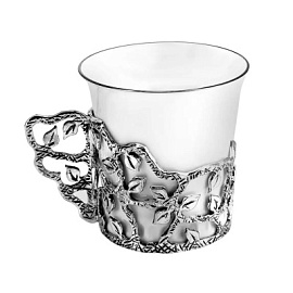 Посуда чашка кофейная 606ЧШ07801 серебро Листопад