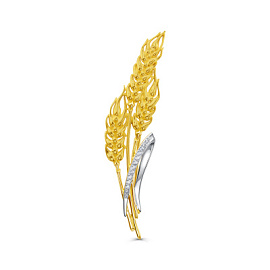 Брошь 5-213-7987 серебро Колос