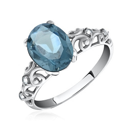 Кольцо один камень 1340700122 серебро