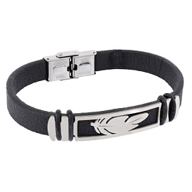 Браслет кожа, каучук 123160075 ювелирный сплав перо