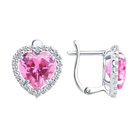 Серьги 94027063 серебро Сердце