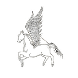 Брошь 3-5705-W ювелирный сплав Пегас