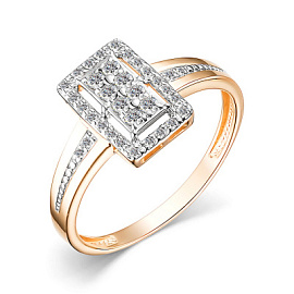 Кольцо 15663-100 золото Прямоугольник